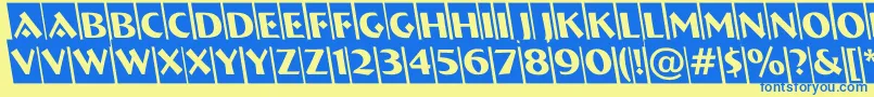 ABremencmrevobl Font – Blue Fonts on Yellow Background