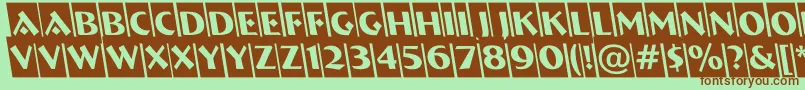 ABremencmrevobl Font – Brown Fonts on Green Background