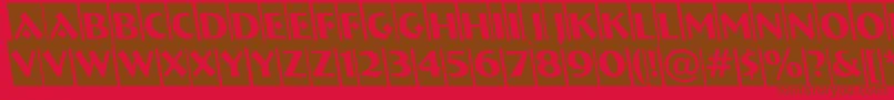 ABremencmrevobl-Schriftart – Braune Schriften auf rotem Hintergrund