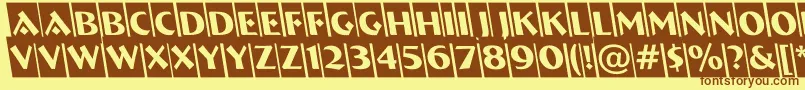 ABremencmrevobl-fontti – ruskeat fontit keltaisella taustalla