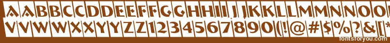 ABremencmrevobl-fontti – valkoiset fontit ruskealla taustalla