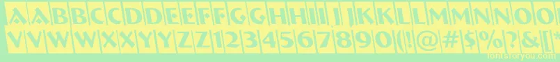 ABremencmrevobl Font – Yellow Fonts on Green Background