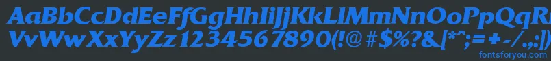 QuadratserialXboldItalic Font – Blue Fonts on Black Background