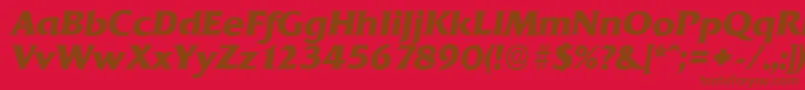 QuadratserialXboldItalic Font – Brown Fonts on Red Background