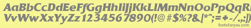 フォントQuadratserialXboldItalic – 黄色の背景に灰色の文字