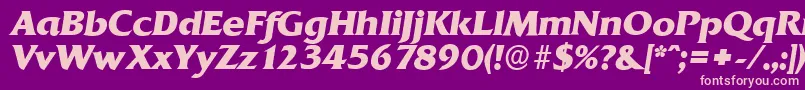 QuadratserialXboldItalic Font – Pink Fonts on Purple Background