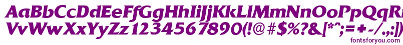 QuadratserialXboldItalic Font – Purple Fonts on White Background