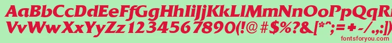 Шрифт QuadratserialXboldItalic – красные шрифты на зелёном фоне