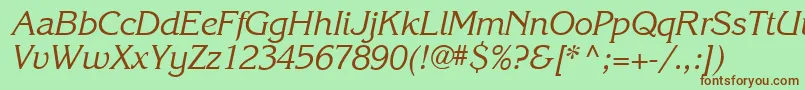 Karlajohnson5Cursivesh Font – Brown Fonts on Green Background