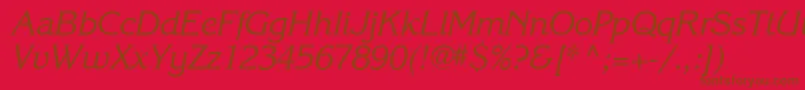 フォントKarlajohnson5Cursivesh – 赤い背景に茶色の文字