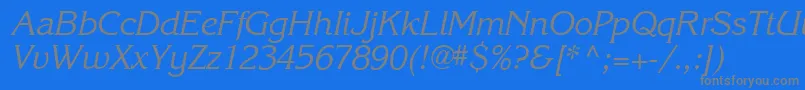 Karlajohnson5Cursivesh Font – Gray Fonts on Blue Background