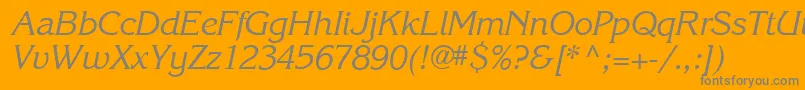 Шрифт Karlajohnson5Cursivesh – серые шрифты на оранжевом фоне