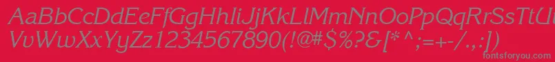 Karlajohnson5Cursivesh Font – Gray Fonts on Red Background