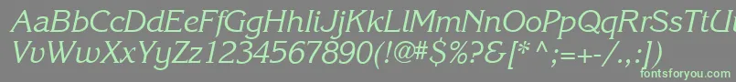 Karlajohnson5Cursivesh Font – Green Fonts on Gray Background