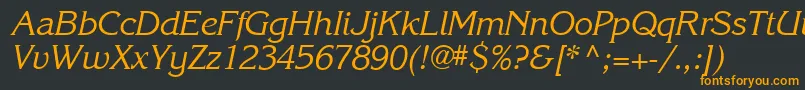 Karlajohnson5Cursivesh Font – Orange Fonts on Black Background