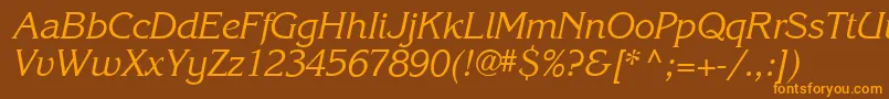 Шрифт Karlajohnson5Cursivesh – оранжевые шрифты на коричневом фоне
