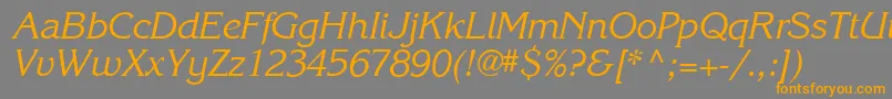 Шрифт Karlajohnson5Cursivesh – оранжевые шрифты на сером фоне