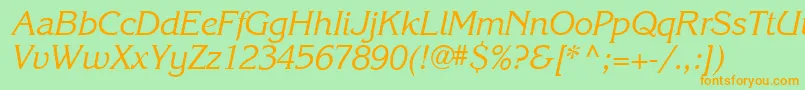 Karlajohnson5Cursivesh Font – Orange Fonts on Green Background