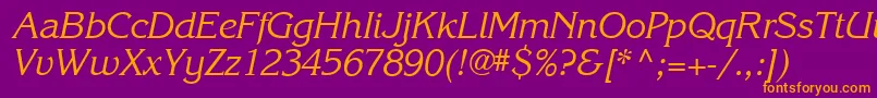 Шрифт Karlajohnson5Cursivesh – оранжевые шрифты на фиолетовом фоне