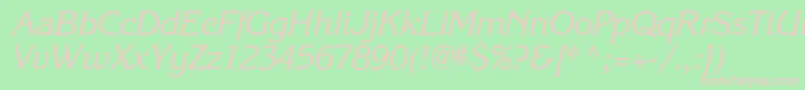 フォントKarlajohnson5Cursivesh – 緑の背景にピンクのフォント