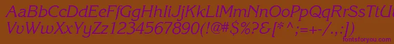 Karlajohnson5Cursivesh Font – Purple Fonts on Brown Background