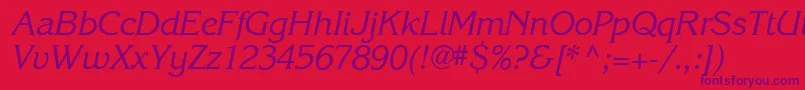 Karlajohnson5Cursivesh Font – Purple Fonts on Red Background