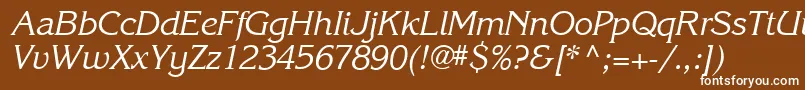 フォントKarlajohnson5Cursivesh – 茶色の背景に白い文字