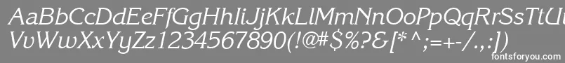 フォントKarlajohnson5Cursivesh – 灰色の背景に白い文字