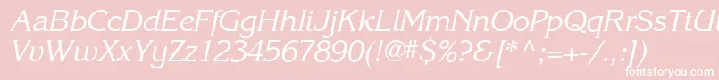 Karlajohnson5Cursivesh-fontti – valkoiset fontit vaaleanpunaisella taustalla