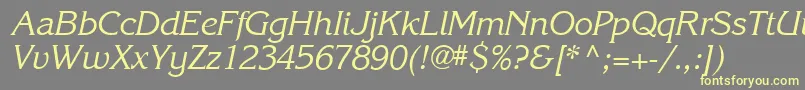 Karlajohnson5Cursivesh-fontti – keltaiset fontit harmaalla taustalla