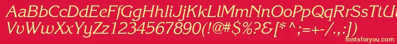 Karlajohnson5Cursivesh Font – Yellow Fonts on Red Background