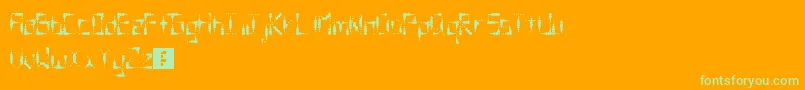 Splotch-Schriftart – Grüne Schriften auf orangefarbenem Hintergrund