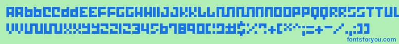 Trick Font – Blue Fonts on Green Background