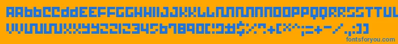 Trick Font – Blue Fonts on Orange Background