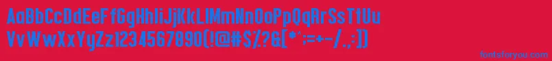 Confidel Font – Blue Fonts on Red Background