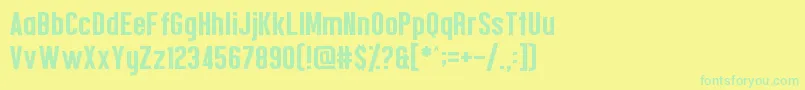 フォントConfidel – 黄色い背景に緑の文字
