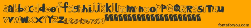 Playhouse-Schriftart – Schwarze Schriften auf orangefarbenem Hintergrund