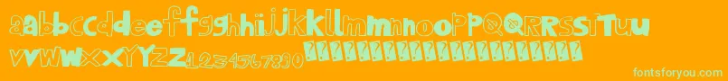 Playhouse Font – Green Fonts on Orange Background