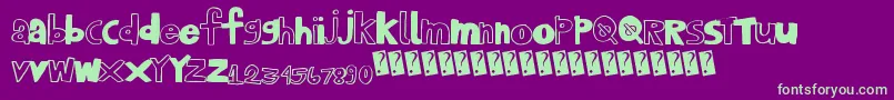 Playhouse Font – Green Fonts on Purple Background