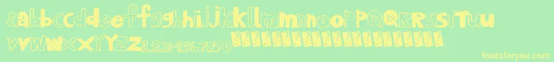 Playhouse Font – Yellow Fonts on Green Background