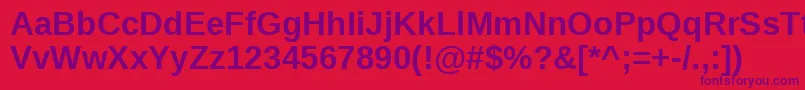 LiberationsansBold Font – Purple Fonts on Red Background