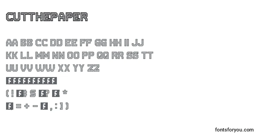 CutThePaper-fontti – aakkoset, numerot, erikoismerkit