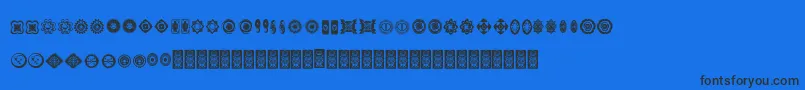 Formesdcoxy-Schriftart – Schwarze Schriften auf blauem Hintergrund