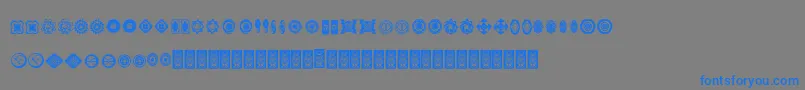 フォントFormesdcoxy – 灰色の背景に青い文字