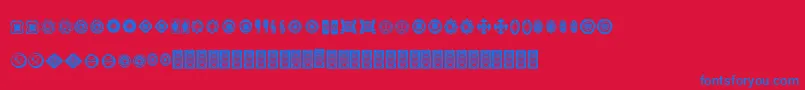 Formesdcoxy Font – Blue Fonts on Red Background