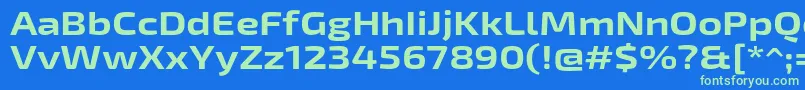 Exo2Boldexpanded Font – Green Fonts on Blue Background