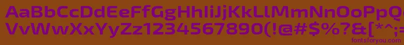 Exo2Boldexpanded Font – Purple Fonts on Brown Background