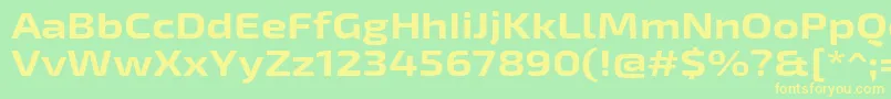 Exo2Boldexpanded Font – Yellow Fonts on Green Background