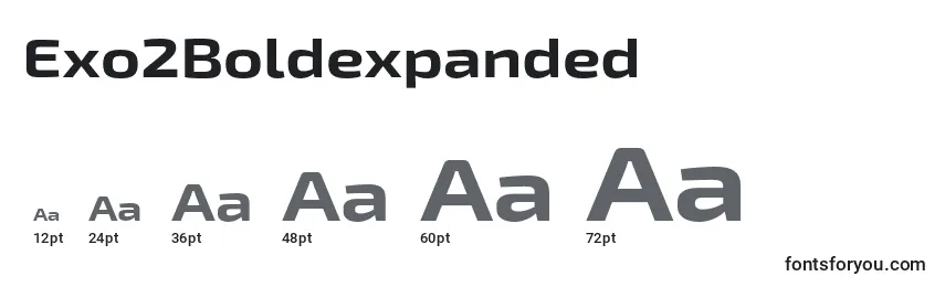 Размеры шрифта Exo2Boldexpanded