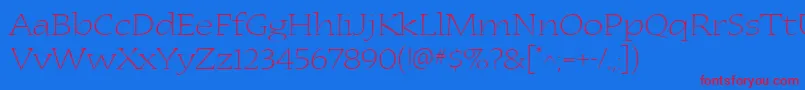 Nueva3 Font – Red Fonts on Blue Background